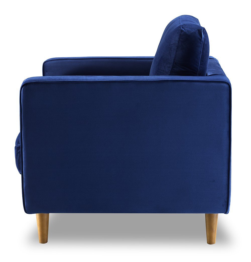 Bente Tufted Velvet Lounge Chair - Blue