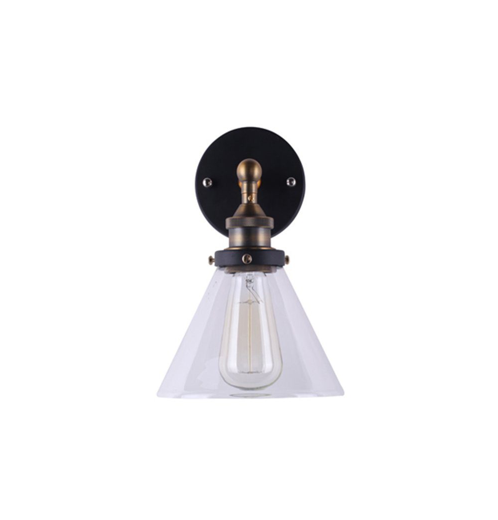 Clear Glass Funnel Wall Lamp