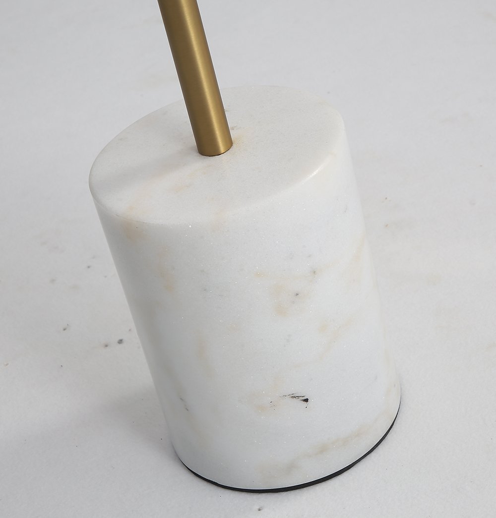 Ethan Side Table - Small - Brass & White Marble