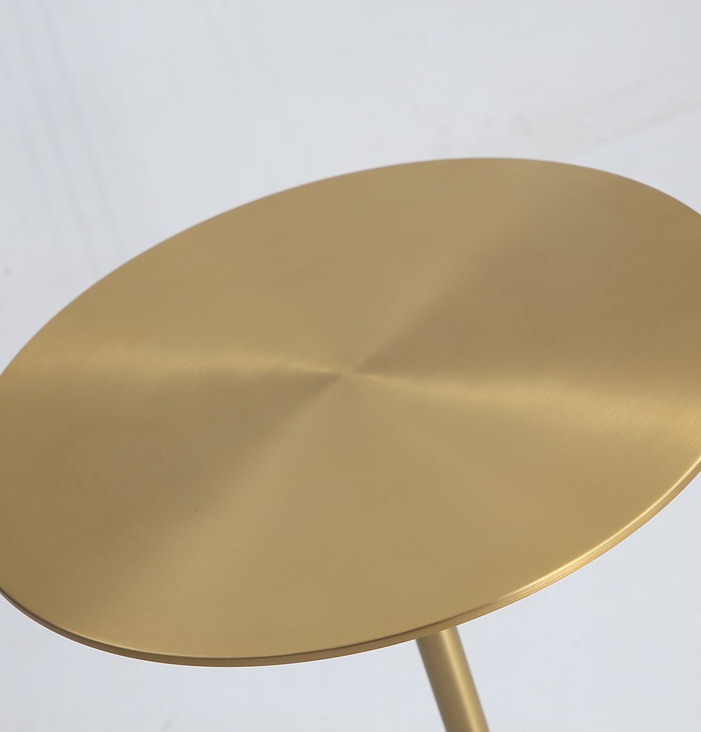 Ethan Side Table - Small - Brass & White Marble