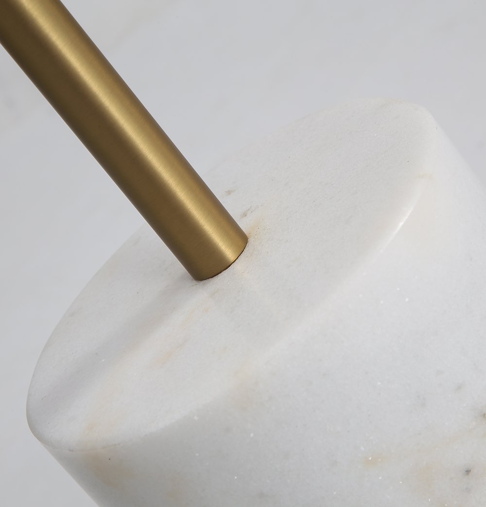Ethan Side Table - Small - Brass & White Marble