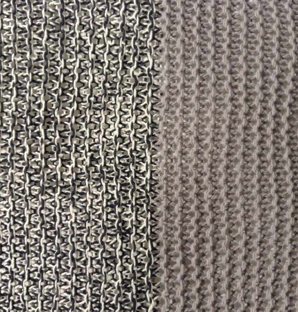 Handmade Knitted Floor Cushion | Mottled Grey & Ashes Of Roses