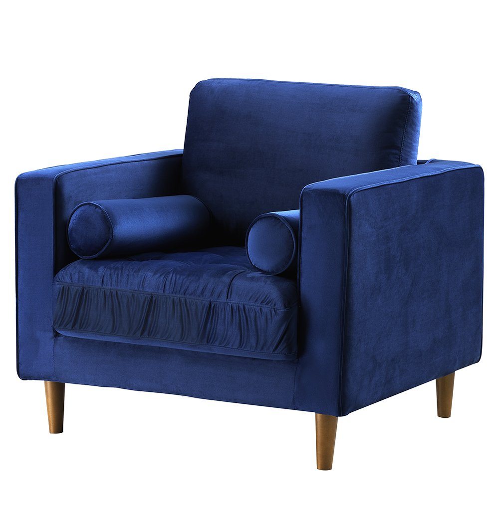 Bente Tufted Velvet Lounge Chair - Blue