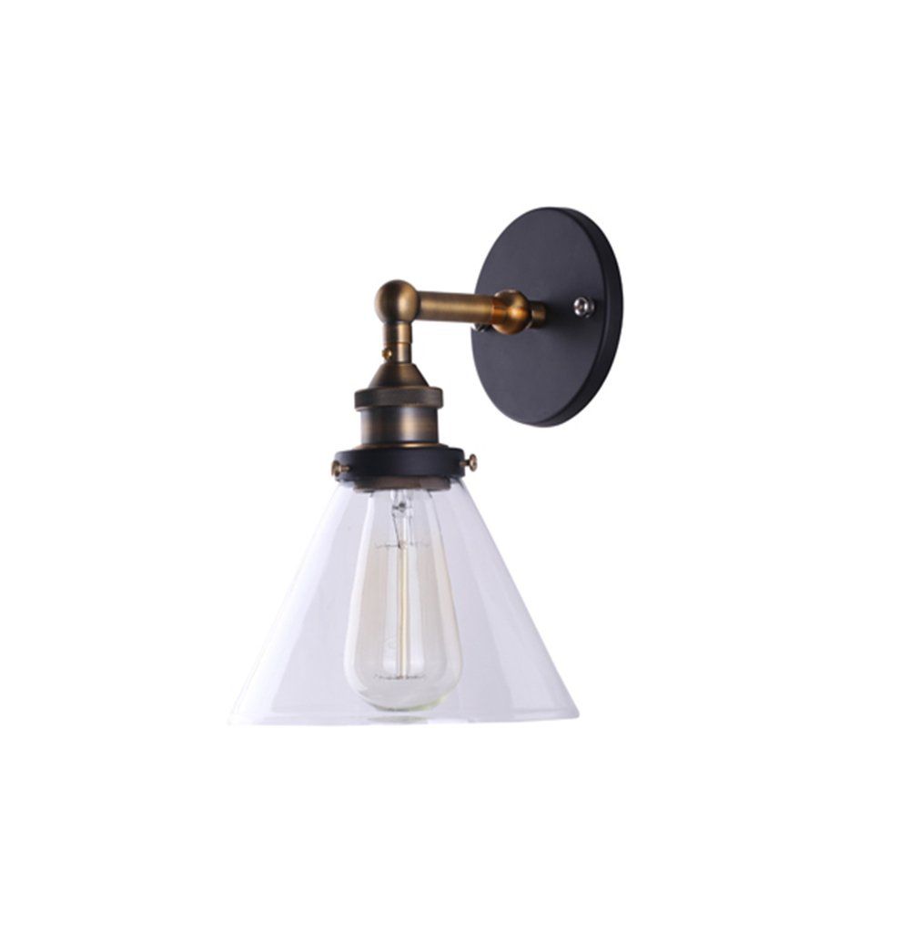 Clear Glass Funnel Wall Lamp