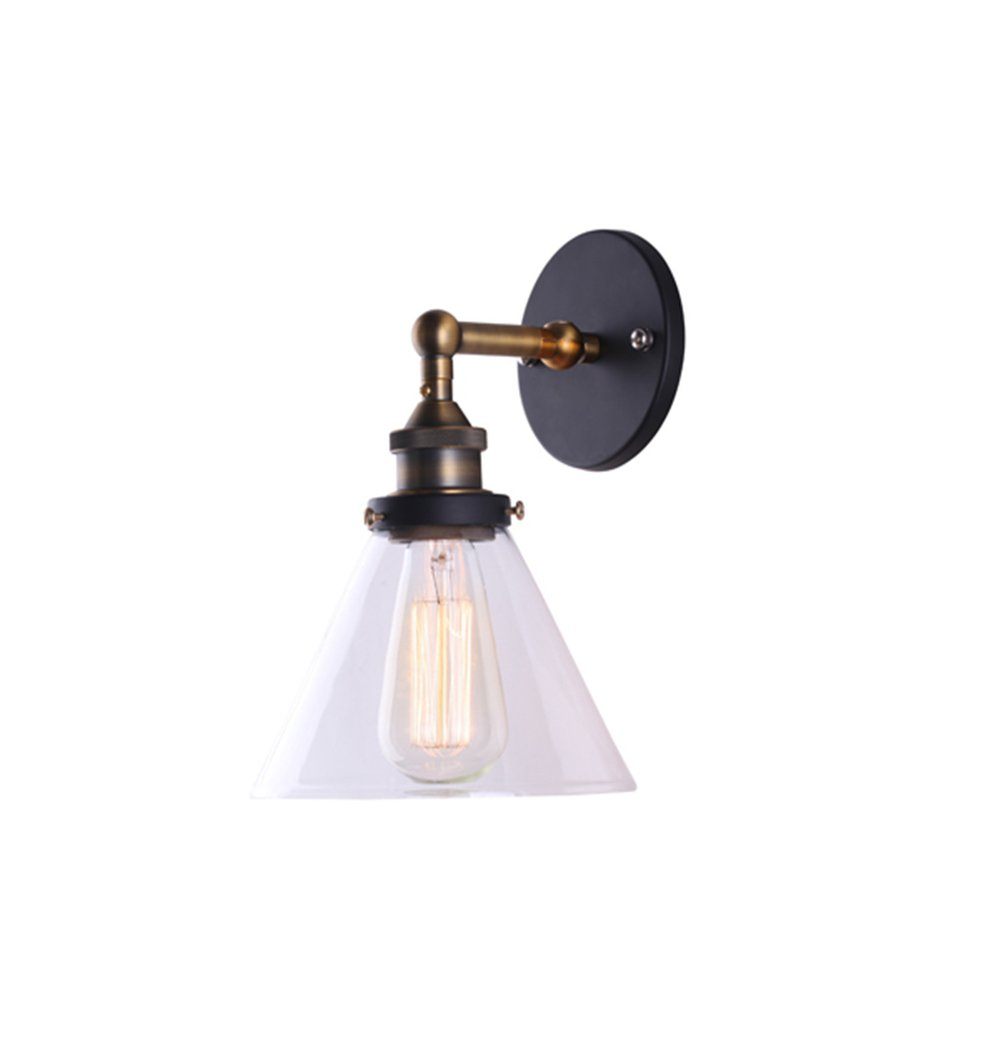 Clear Glass Funnel Wall Lamp