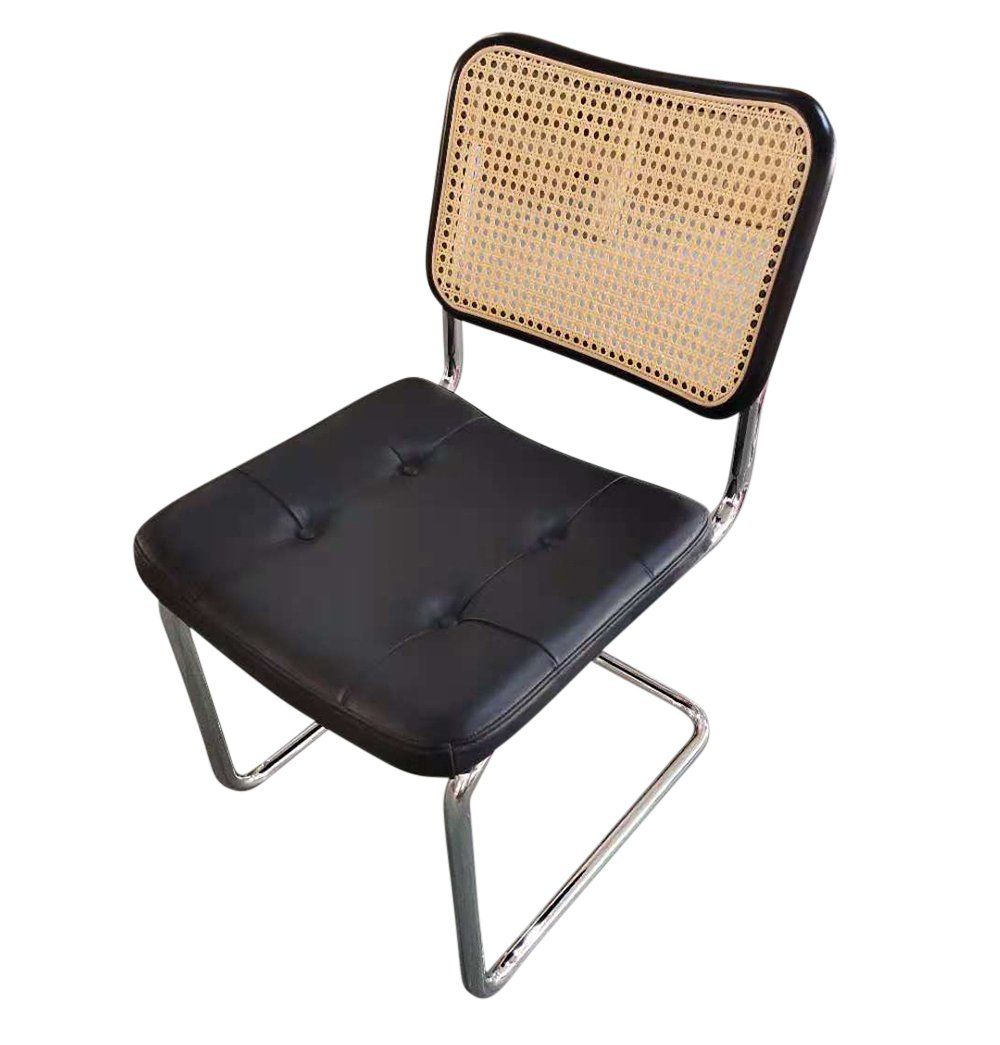 Emy Side Chair - Black & Black Leather