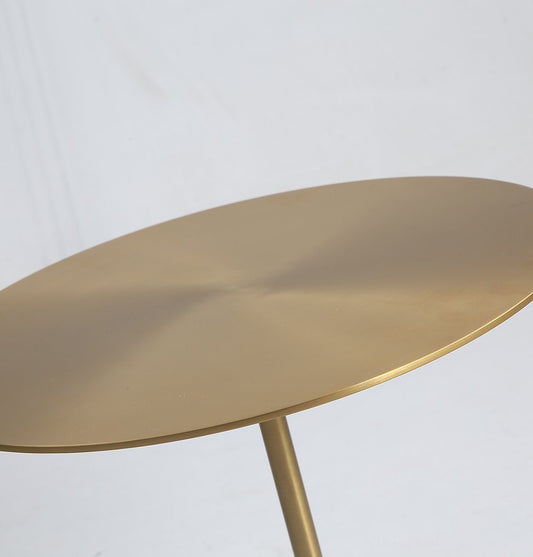 Ethan Side Table - Large - Brass & White Marble