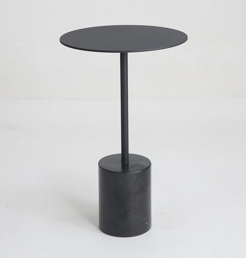 Ethan Side Table - Small - Black & Black Marble