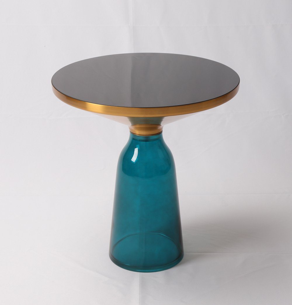 Karin Table Side Table - Gold & Blue