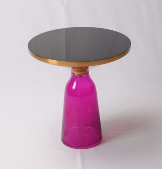 Karin Table Side Table - Gold & Purple