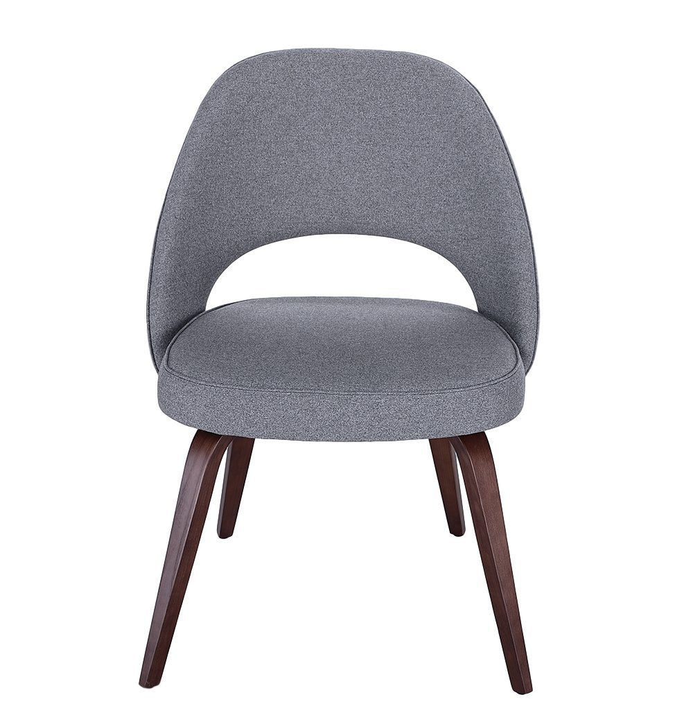 Sienna Executive Side Chair - Dark Grey Fabric & Walnut Legs